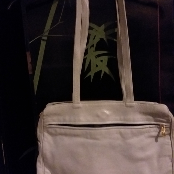 Italian Leather Handbag Light Grey Leather - Picture 4 of 5